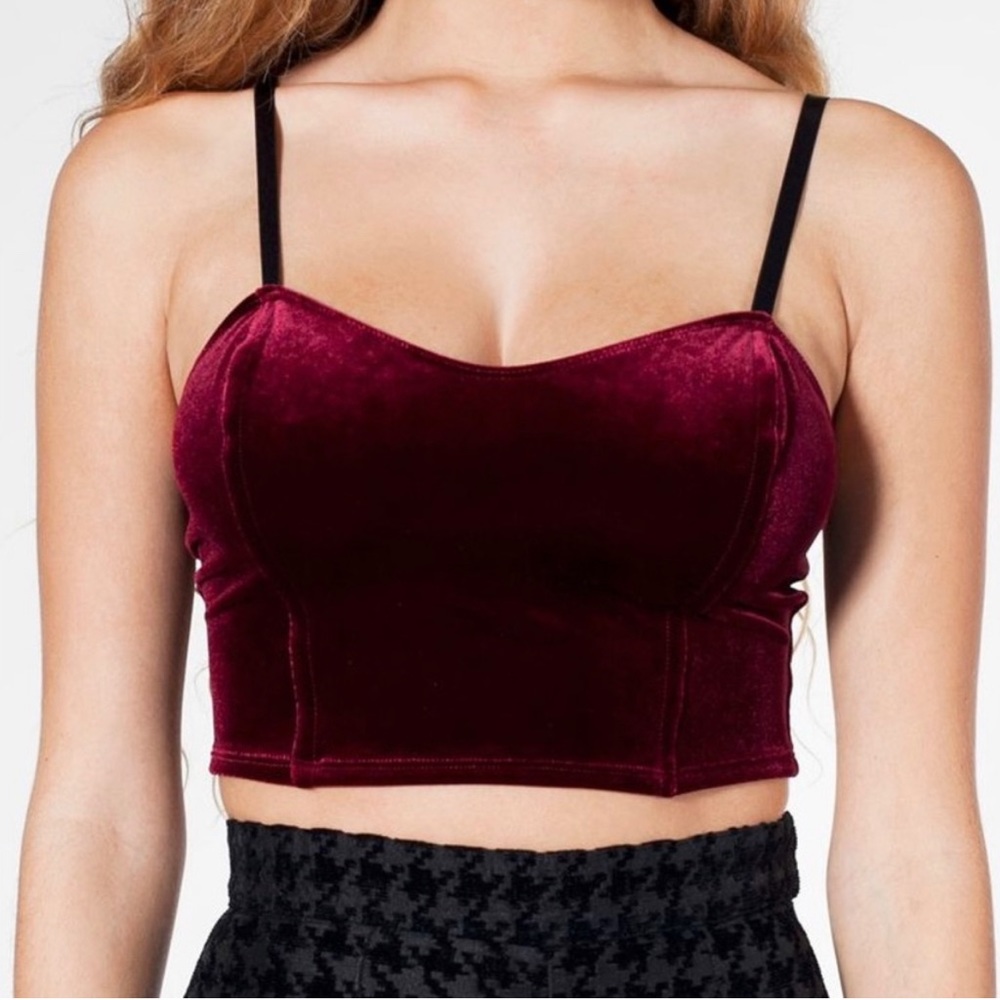 American Apparel velvet crop top
